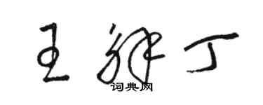 駱恆光王解丁草書個性簽名怎么寫