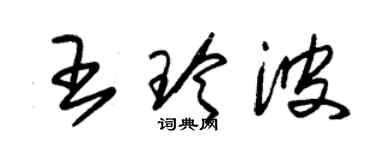 朱錫榮王玲波草書個性簽名怎么寫