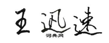 駱恆光王迅速行書個性簽名怎么寫