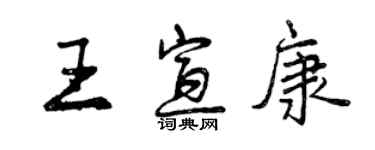 曾慶福王宣康行書個性簽名怎么寫