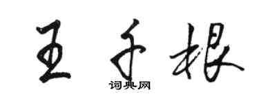 駱恆光王千根行書個性簽名怎么寫