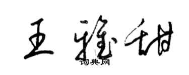 梁錦英王雅甜草書個性簽名怎么寫