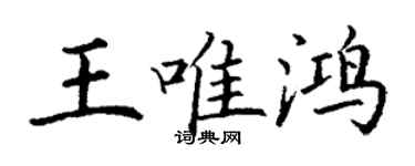丁謙王唯鴻楷書個性簽名怎么寫
