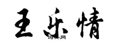 胡問遂王樂情行書個性簽名怎么寫