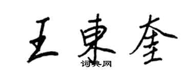 王正良王東奎行書個性簽名怎么寫
