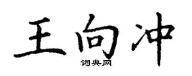 丁謙王向沖楷書個性簽名怎么寫