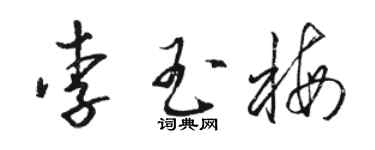 駱恆光李玉梅草書個性簽名怎么寫