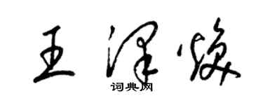 梁錦英王澤煥草書個性簽名怎么寫