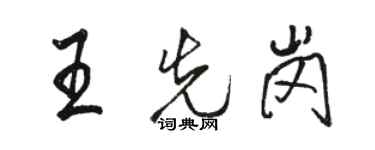 駱恆光王先崗行書個性簽名怎么寫