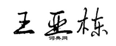 曾慶福王亞棟行書個性簽名怎么寫