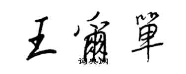 王正良王爾單行書個性簽名怎么寫