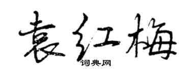 曾慶福袁紅梅行書個性簽名怎么寫