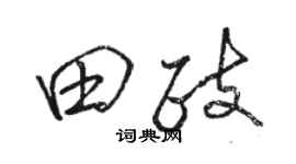 駱恆光田政行書個性簽名怎么寫
