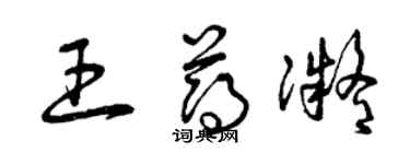 曾慶福王薄凝草書個性簽名怎么寫