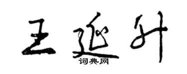 曾慶福王延升行書個性簽名怎么寫