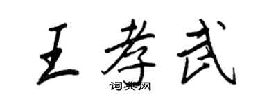 王正良王孝武行書個性簽名怎么寫