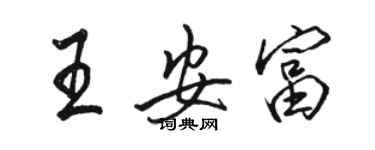 駱恆光王安富行書個性簽名怎么寫