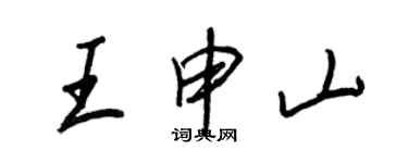 王正良王申山行書個性簽名怎么寫