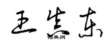 曾慶福王真東草書個性簽名怎么寫