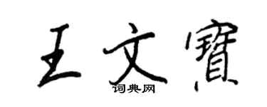 王正良王文寶行書個性簽名怎么寫