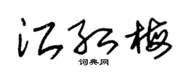 朱錫榮江紅梅草書個性簽名怎么寫