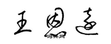 梁錦英王恩遠草書個性簽名怎么寫