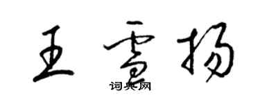 梁錦英王雪揚草書個性簽名怎么寫