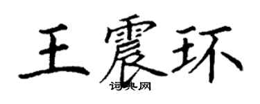 丁謙王震環楷書個性簽名怎么寫