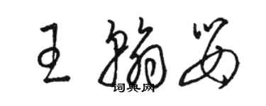 駱恆光王翰嬰草書個性簽名怎么寫