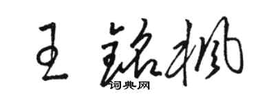 駱恆光王銘楓草書個性簽名怎么寫