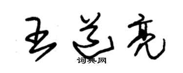 朱錫榮王道亮草書個性簽名怎么寫