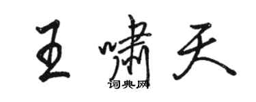 駱恆光王嘯天行書個性簽名怎么寫