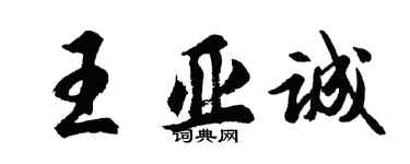 胡問遂王亞誠行書個性簽名怎么寫