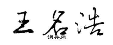 曾慶福王名浩行書個性簽名怎么寫