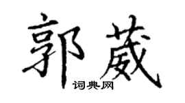 丁謙郭葳楷書個性簽名怎么寫