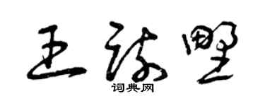 曾慶福王疏野草書個性簽名怎么寫