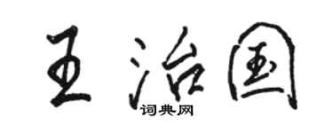 駱恆光王治國行書個性簽名怎么寫