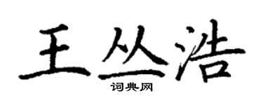 丁謙王叢浩楷書個性簽名怎么寫