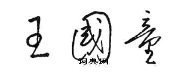 駱恆光王國童草書個性簽名怎么寫