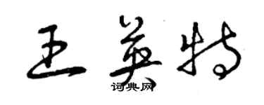 曾慶福王英特草書個性簽名怎么寫