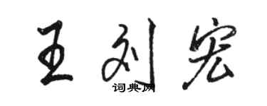 駱恆光王劉宏行書個性簽名怎么寫