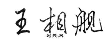 駱恆光王相艦行書個性簽名怎么寫