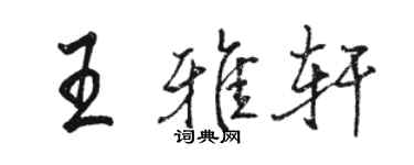 駱恆光王雅軒行書個性簽名怎么寫