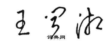 駱恆光王聞湘草書個性簽名怎么寫