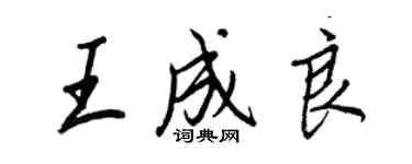 王正良王成良行書個性簽名怎么寫