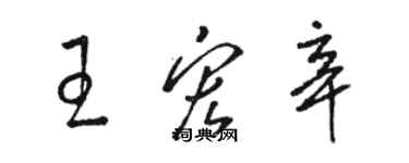 駱恆光王宏辛草書個性簽名怎么寫