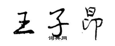 曾慶福王子昂行書個性簽名怎么寫