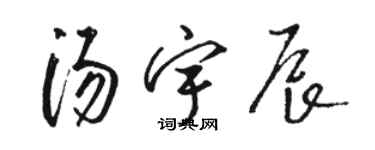 駱恆光湯宇辰草書個性簽名怎么寫