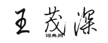 駱恆光王茂深行書個性簽名怎么寫