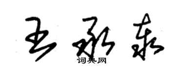 朱錫榮王承泰草書個性簽名怎么寫